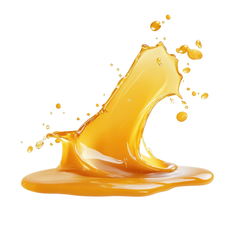 Exquisite honey spill isolated on a white background showcasing texture and droplets, honey spill isolated on white background or white backgroud png