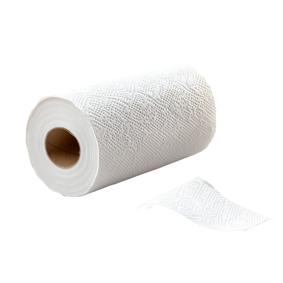 Soft and absorbent toilet paper roll isolated on Transparent background for everyday use in households and businesses, Toilet paper isolated on background png