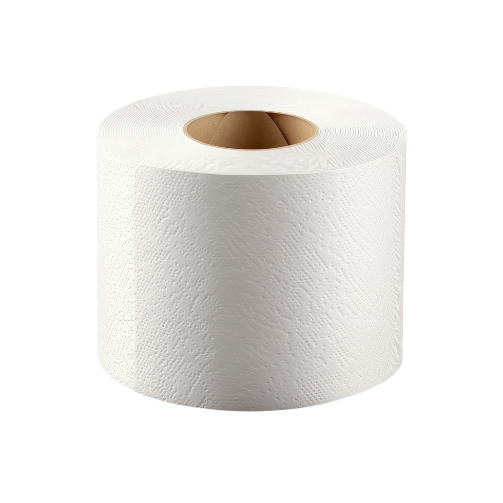 Simple toilet paper roll on a plain Transparent background suitable for any context and usage, Toilet paper roll isolated on background png