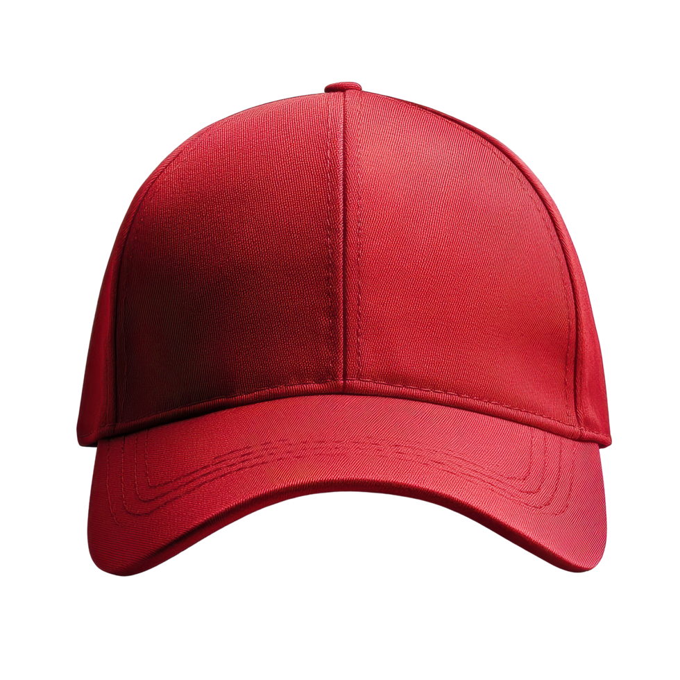 Red baseball cap isolated on a Transparent background with simple design ideal for casual wear or sports activities, Red baseball cap isolated on background png