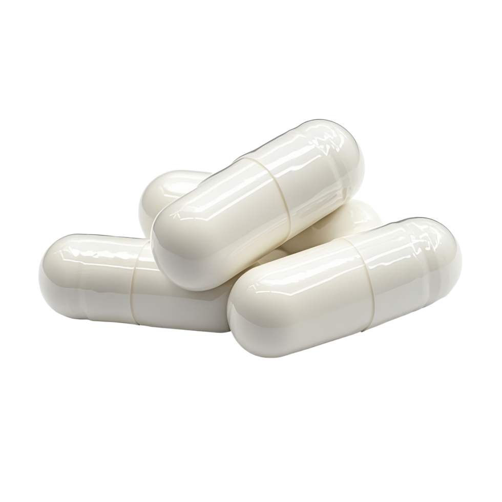 Isolated white capsules on a clean Transparent background demonstrating pharmaceutical products, White pills isolated on background png