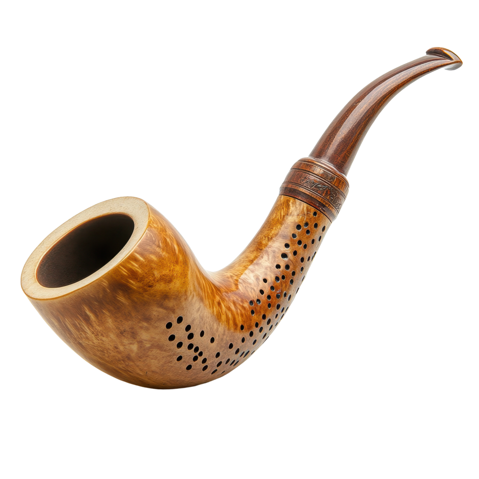 Unique kaempfer pipe isolated against a clean Transparent background showcasing intricate craftsmanship, Kaempfer isolated on background png