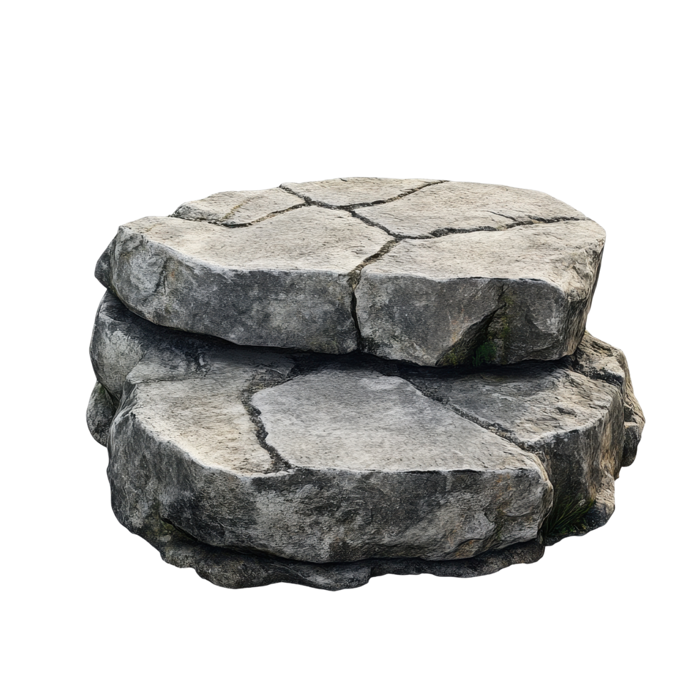 Stone rock podium on a Transparent background suitable for display or artistic presentations, Stone rock podium isolated on background png