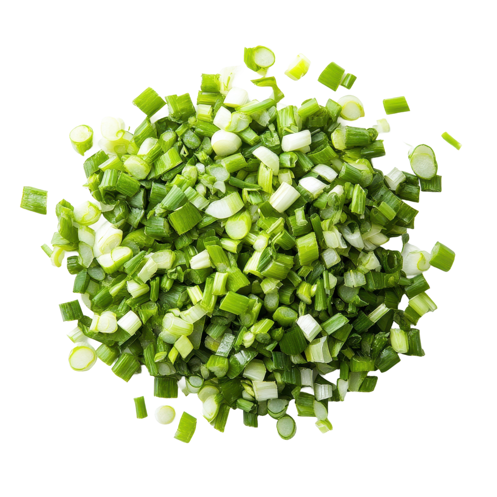 Chopped green onions isolated on white background for culinary purposes and decoration, chopped green onionsisolated on white background png