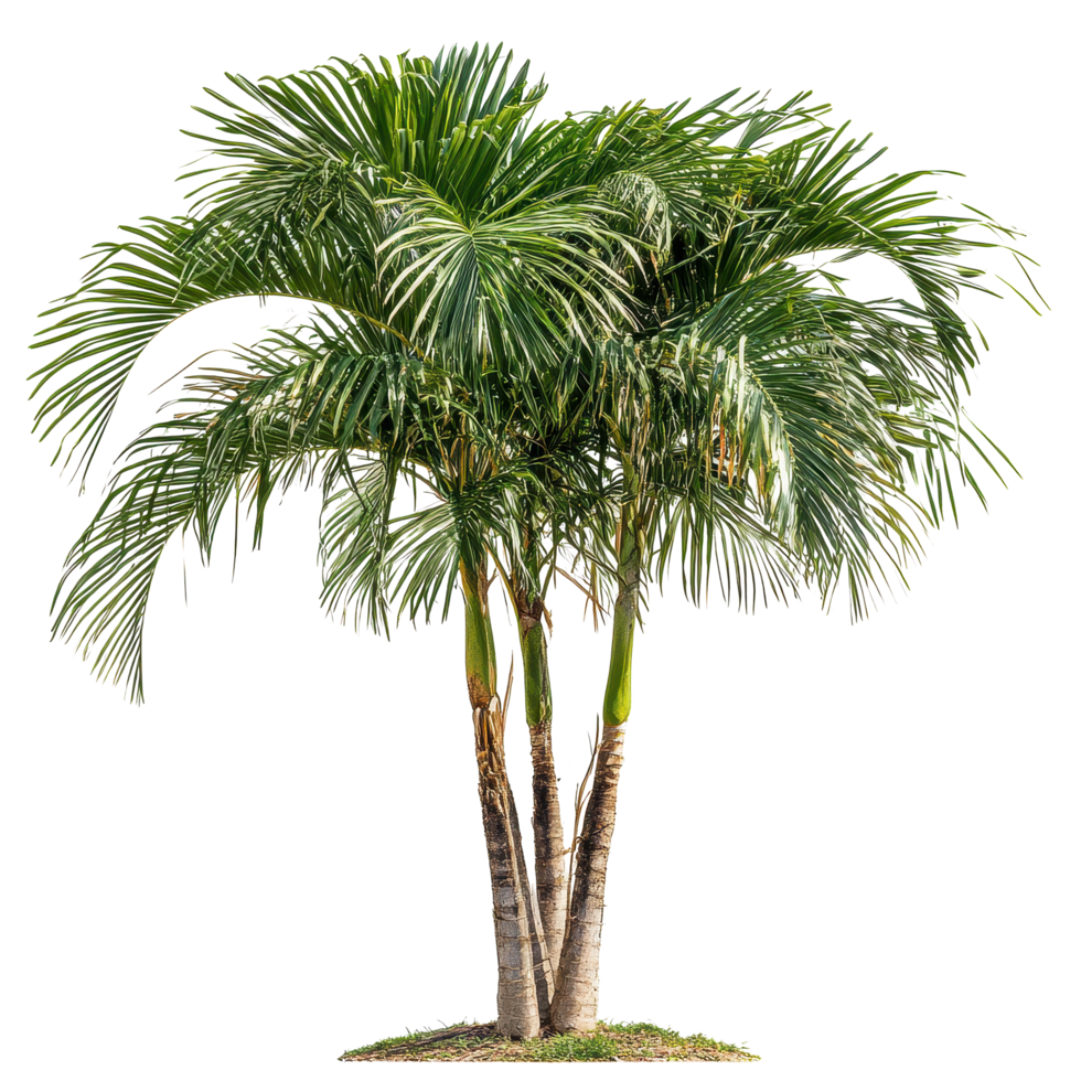 Palm tree with lush green fronds isolated on a Transparent background for natural aesthetic appeal, Palm tree isolated background png