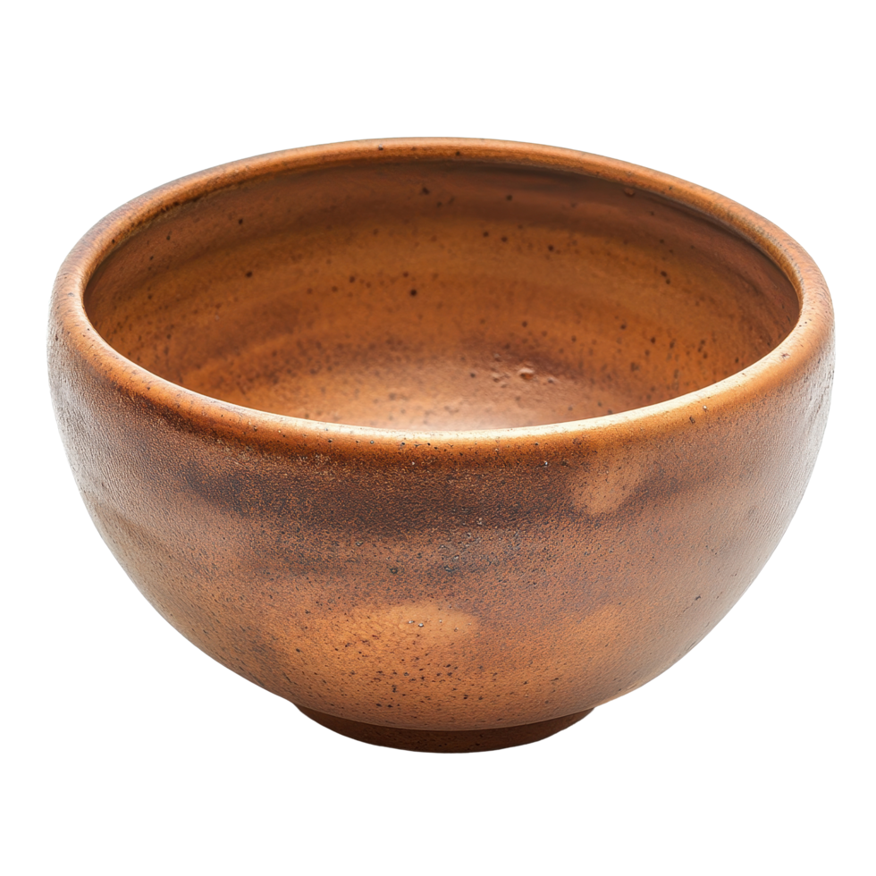 Handmade ceramic bowl with a smooth finish isolated on a white background showcasing craftsmanship and artistry, ceramic bowlisolated on white background png