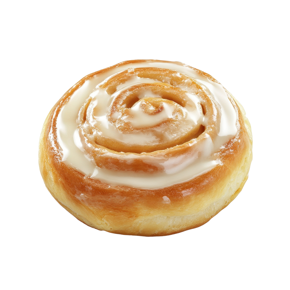 Sweet roll bun with creamy icing on a Transparent background perfect for dessert lovers, Sweet roll bun isolated on background png