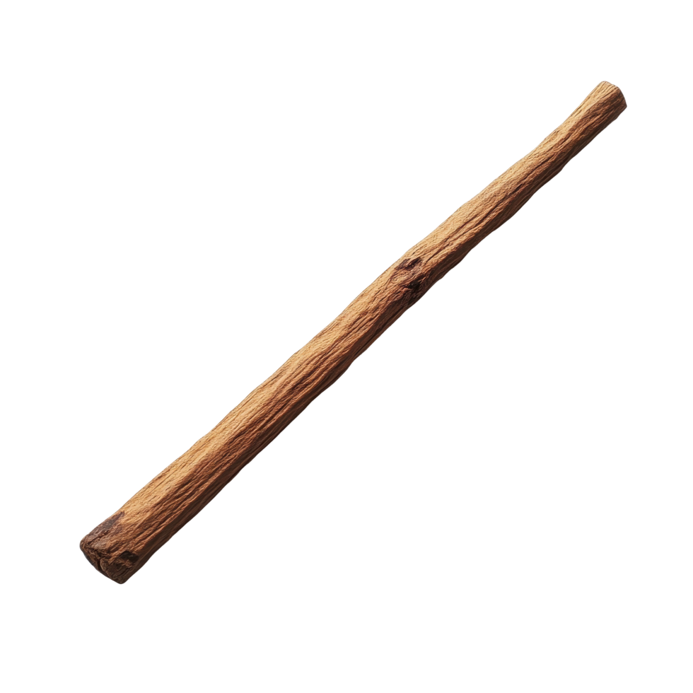 Brown stick lying on white surface with plain white background showcasing natural textures and colors, Brown stick on a white surface png