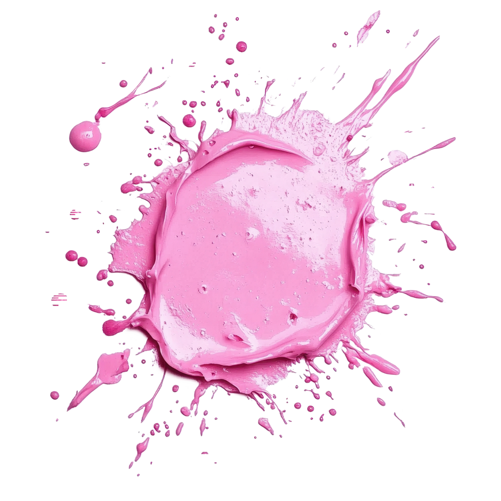 Vibrant pink splatter isolated on Transparent background showcasing bold color and dynamic movement in an abstract composition, Pink stains isolated on background png