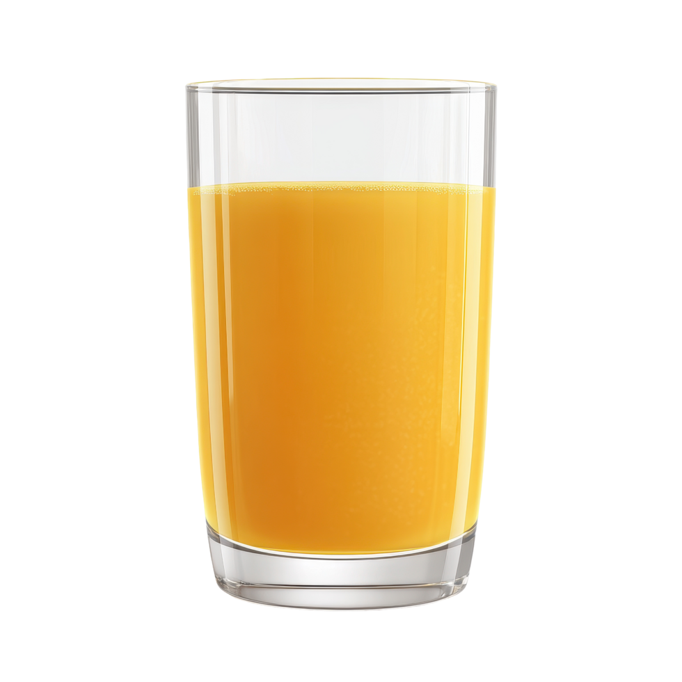 Fresh orange juice in a clear glass isolated on a Transparent background perfect for refreshing beverages, Orange juice in a glass isolated on background png