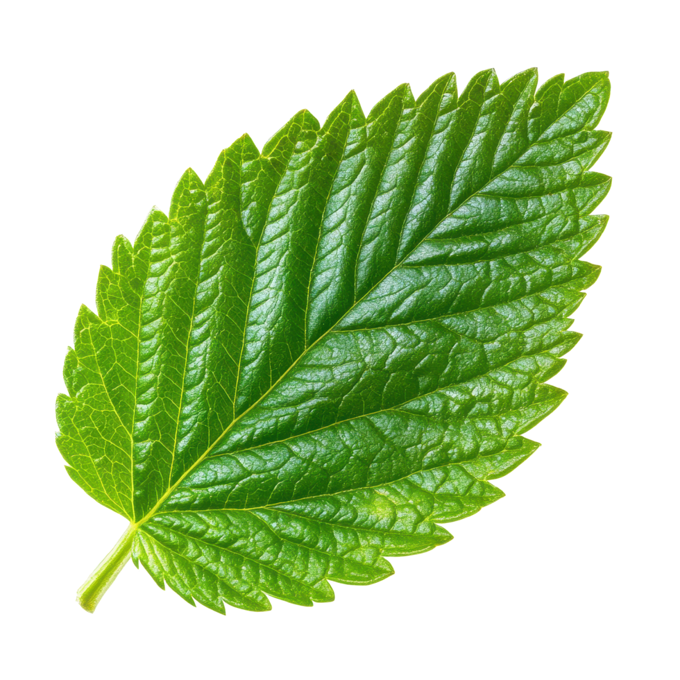 Fresh strawberry leaf isolated on Transparent background perfect for culinary and botanical presentations and designs, Strawberry leaf isolated on background png