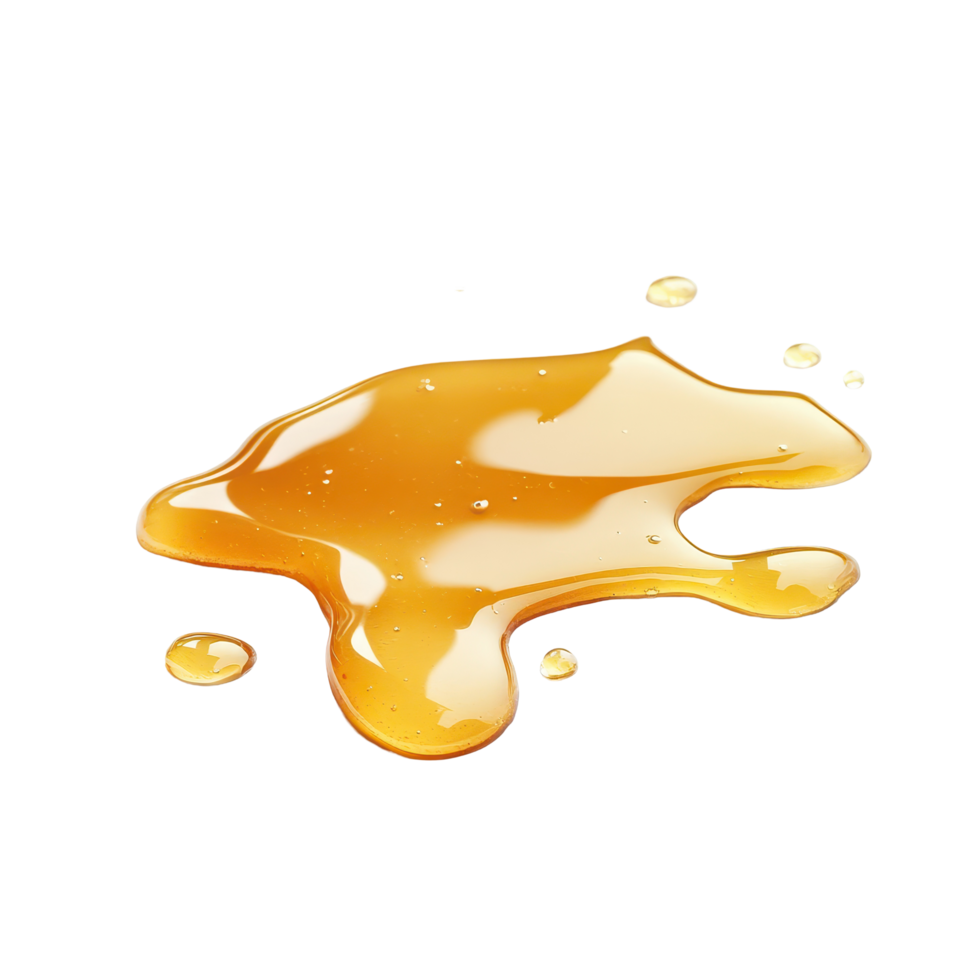 Honey spill isolated on white background showcasing its rich golden color and thick, viscous texture, honey spill isolated on white background or white backgroud png