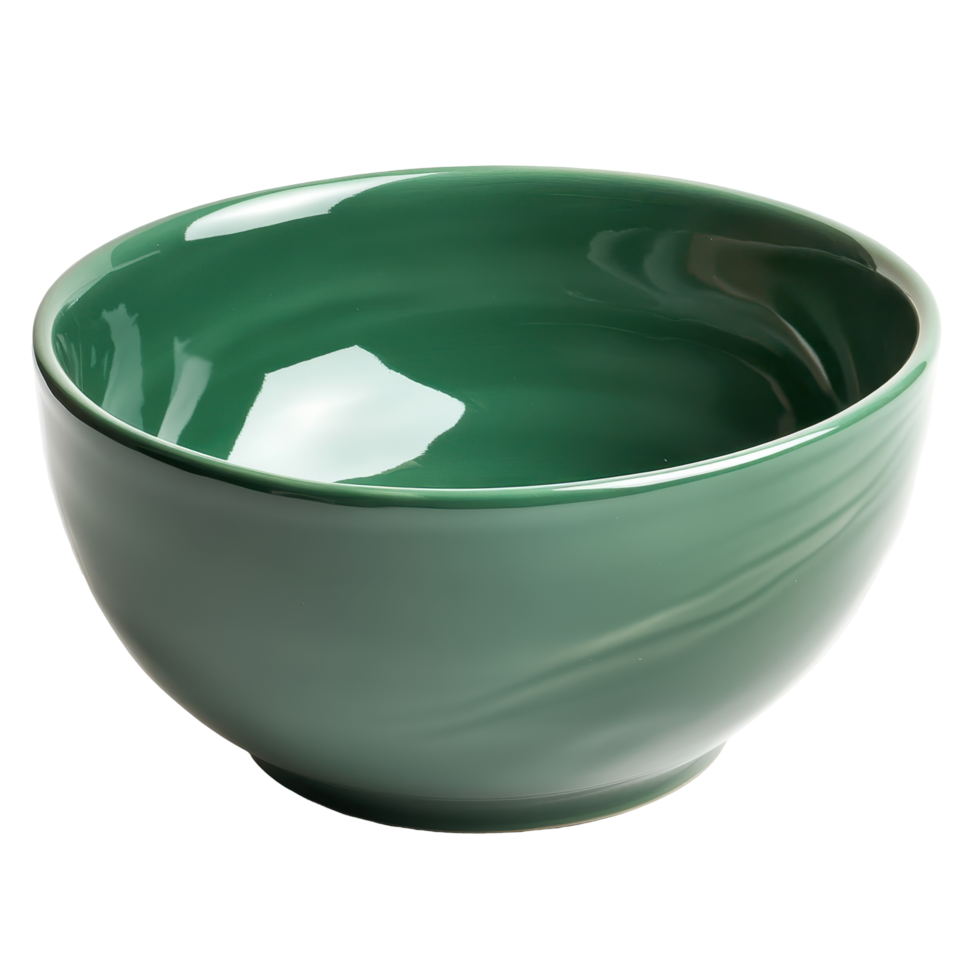 Elegant green ceramic bowl on isolated white background for kitchen decor or table setting, Green ceramic bowlisolated on white backgroundbackground png