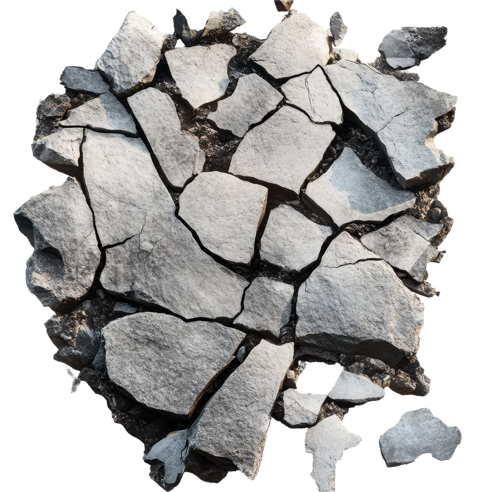 Broken stone texture on a transparent background for design projects and backgrounds, Broken stone on a transparent background Stone png