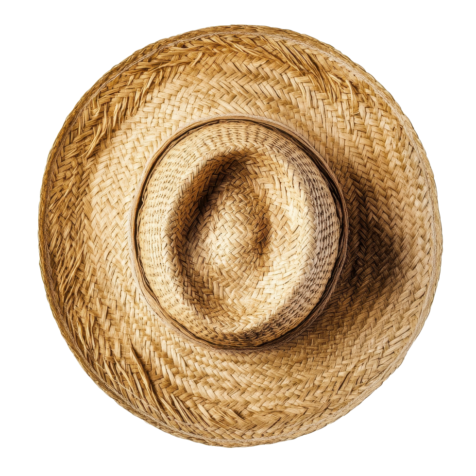 Straw hat on a Transparent background perfect for summer outings and outdoor activities, Straw hat isolated on background png