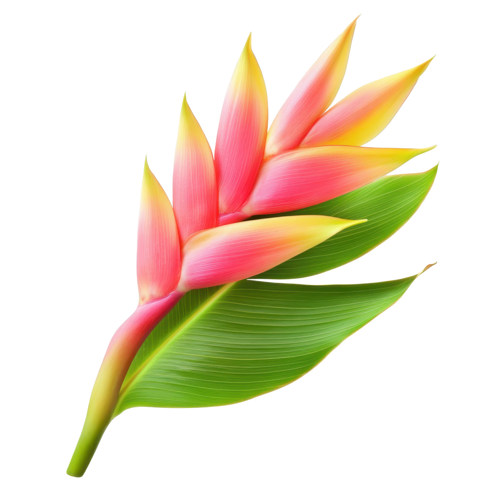 Heliconia flower with vibrant colors showcasing natural beauty against a white background, heliconia flower isolated on white background png