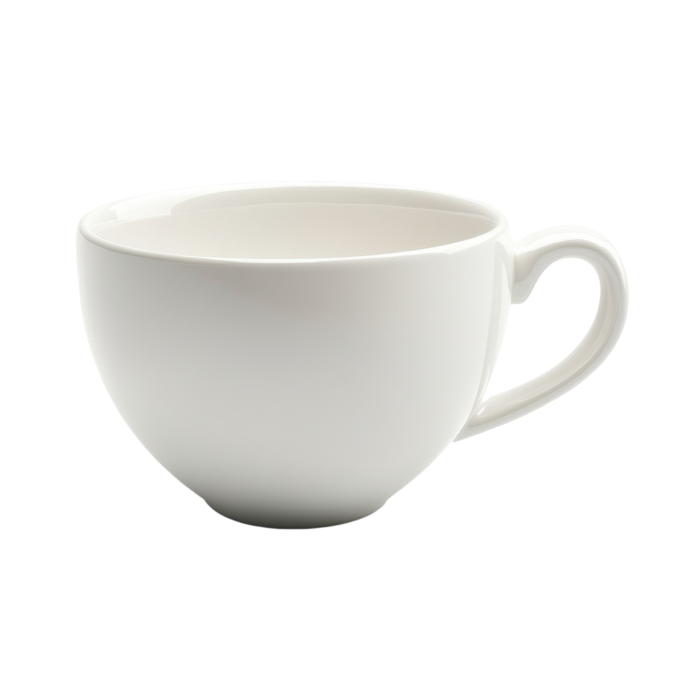 Empty coffee cup isolated on a white background ready for a fresh brew or creative presentation, empty coffee cup isolated on white background png