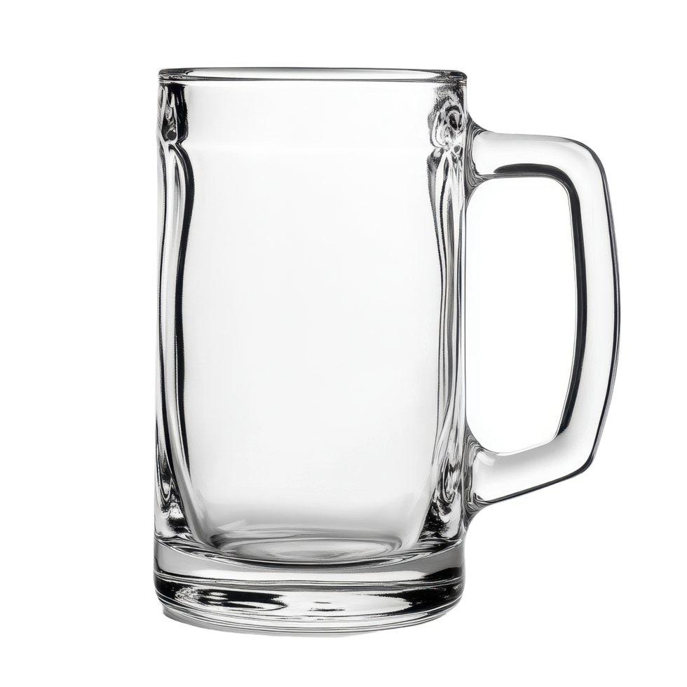 Elegant empty beer mug isolated on white background, perfect for showcasing drinks or beer brand promotions, Empty beer mug isolated on white background png