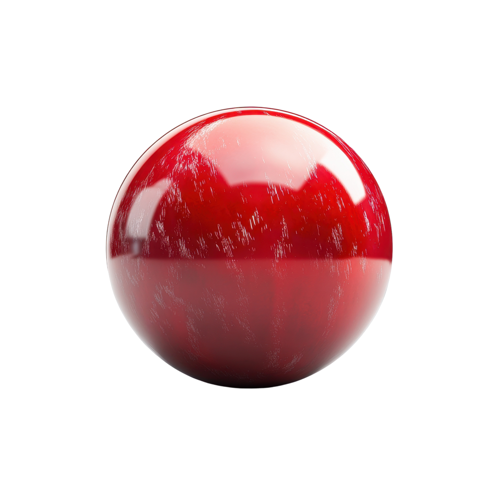 Red bowling ball isolated on a bright Transparent background showcasing its smooth surface and vibrant color, Red Bowling Ball isolated on background png
