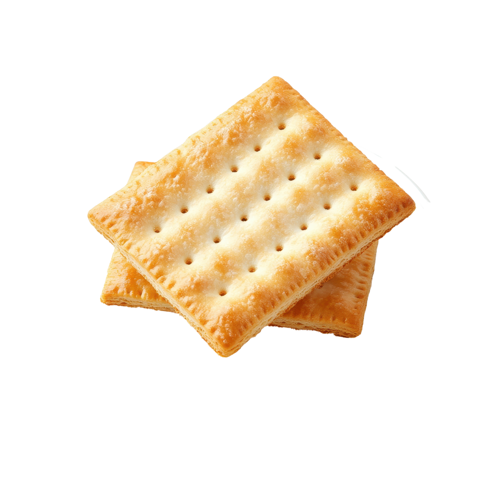 Crackers on a plate isolated on a Transparent background showcasing a simple snack option for any occasion, Cracker in plateisolated on background png