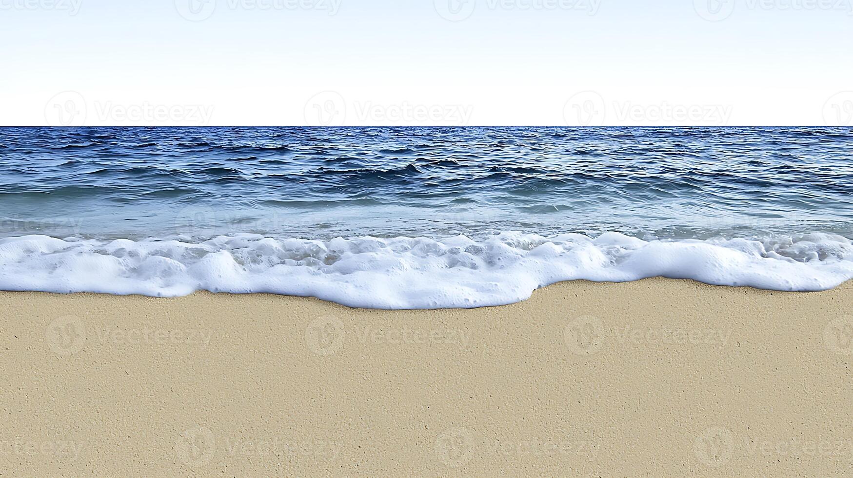 A peaceful beach view with gentle waves photo