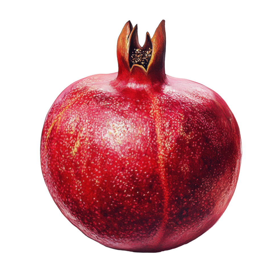 Fresh pomegranate isolated on a clean Transparent background capturing details of its vibrant red skin, pomegranates isolated on background png