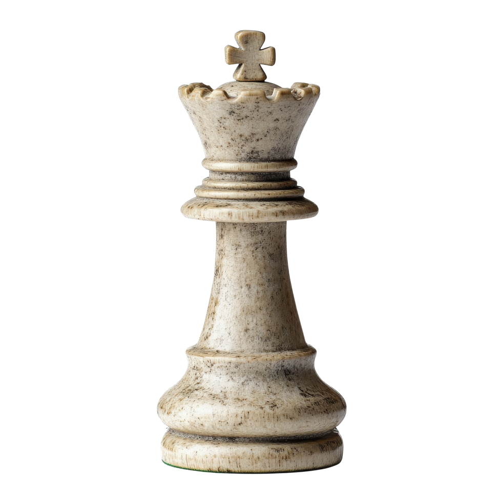 Chess king on white background showcasing detailed craftsmanship and design features, Chess king png