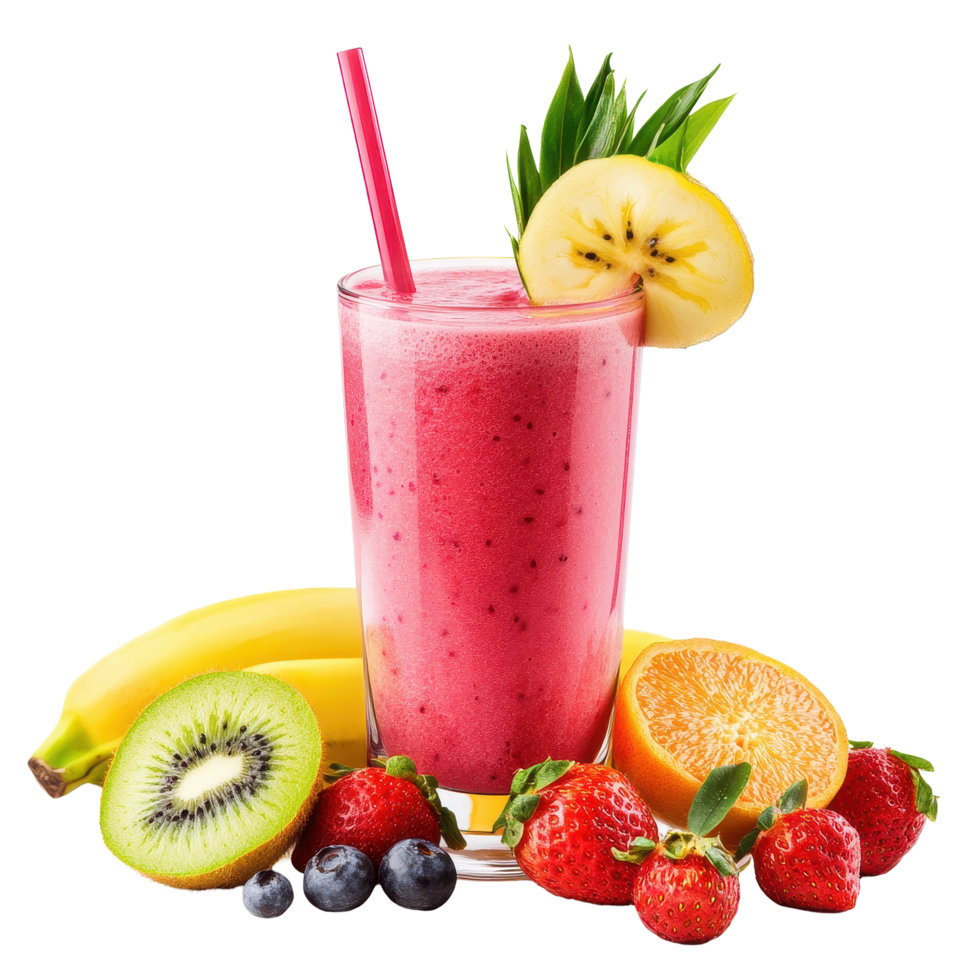 Delicious fruit smoothie with fresh ingredients on a white background, fruit smoothie isolated on white background png