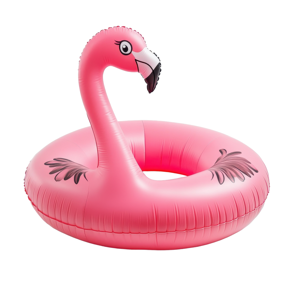Colorful pink flamingo pool float on a bright Transparent background perfect for summer fun, Pink Flamingo Pool Float On background png
