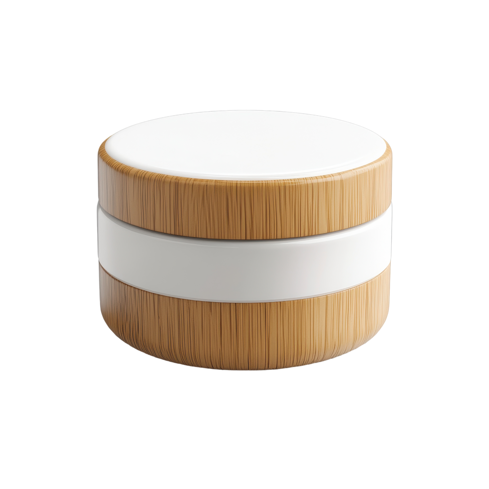 Natural cream skincare jar on Transparent background with wooden texture design for beauty products, Natural Cream Skincare Jar, background png