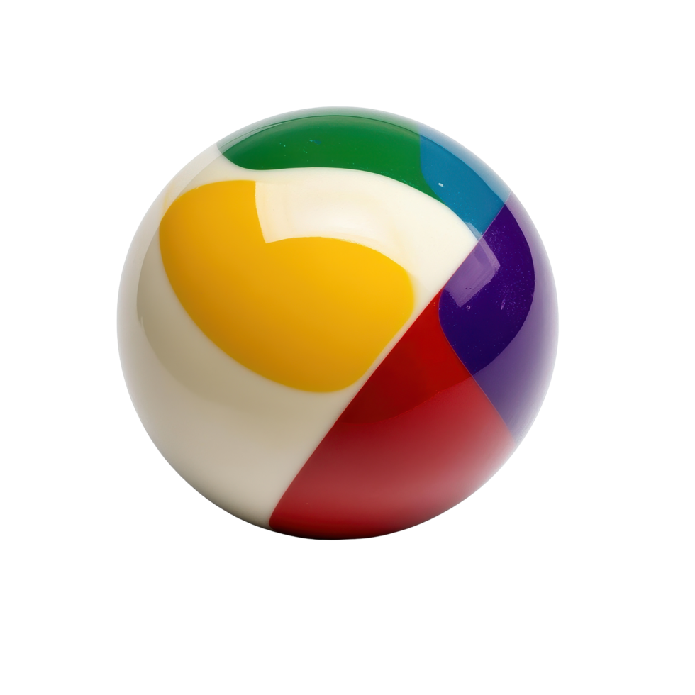 Colorful snooker ball isolated on Transparent background highlighting vibrant hues and patterns, Pool or snooker ball isolated on background png