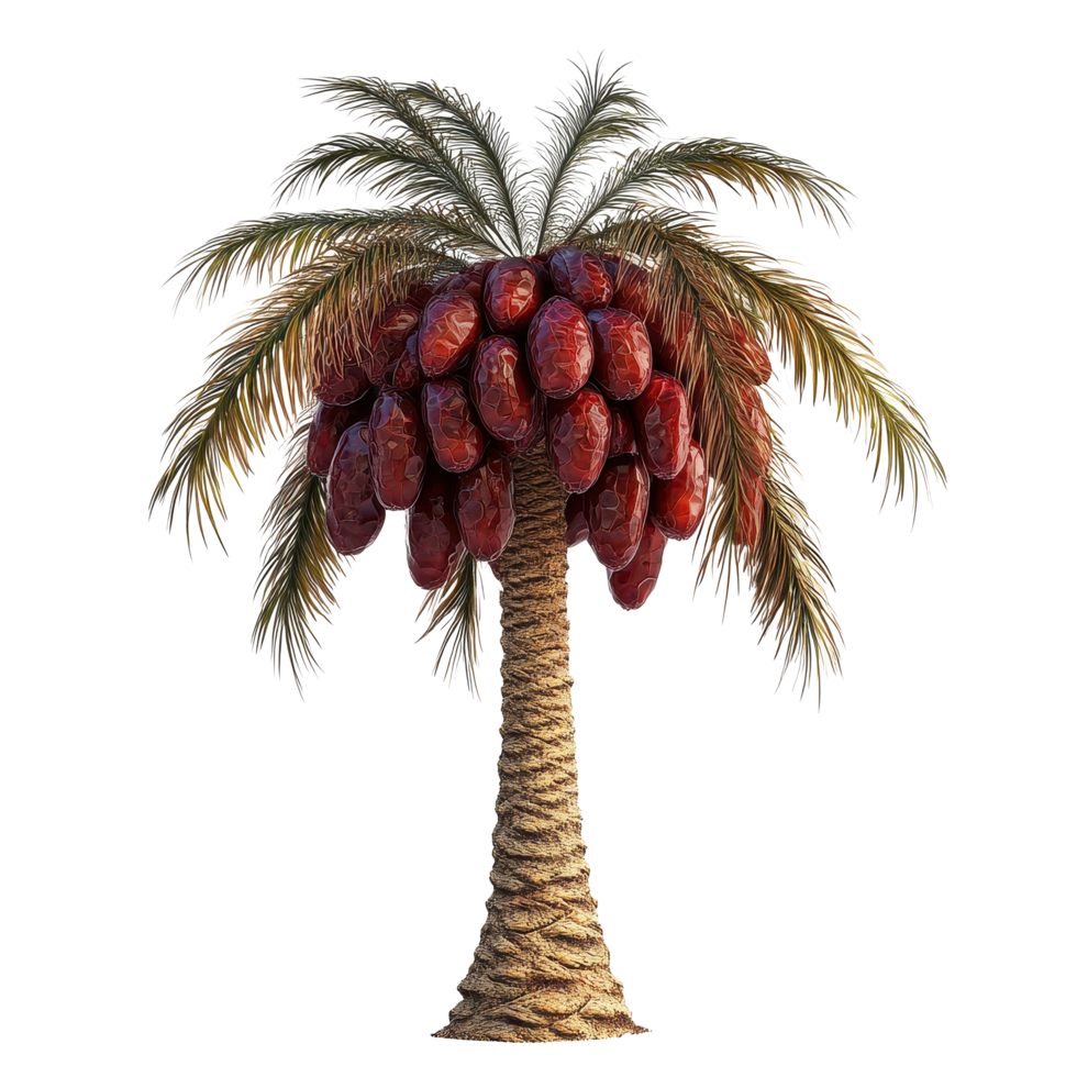 Red raw date palm with ripe fruits isolated on Transparent background, red raw date palm isolated on background png