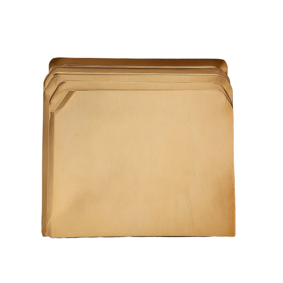 Empty file folders stacked neatly in a workspace environment for organization and document storage, Empty File Folder png
