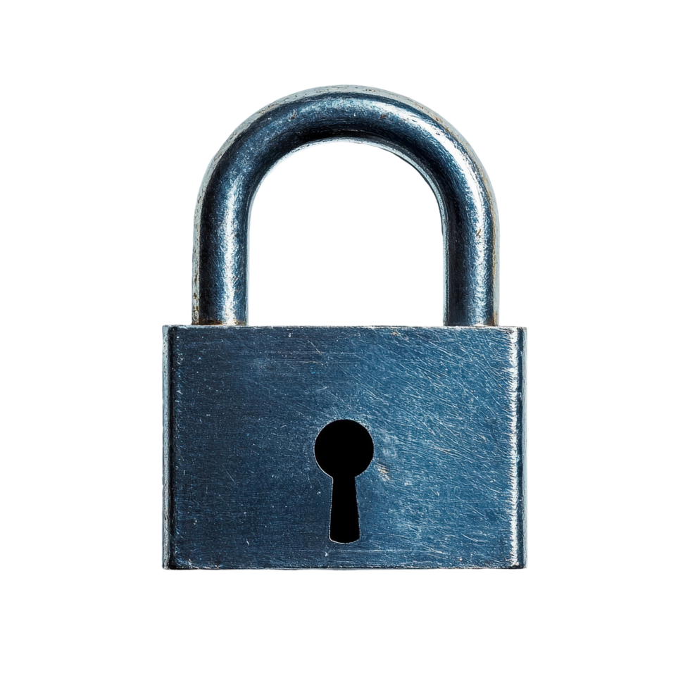 Security padlock isolated on a Transparent background for protection and encryption purposes, security padlock isolated on background png