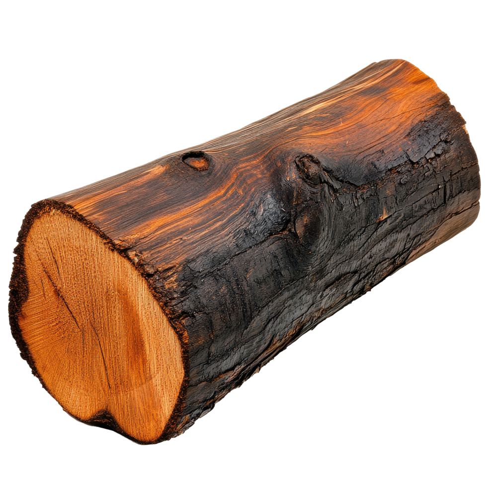 Old wooden log with rich texture and warm hues suitable for crafts and decor, Old wood log transparent background Wooden log png