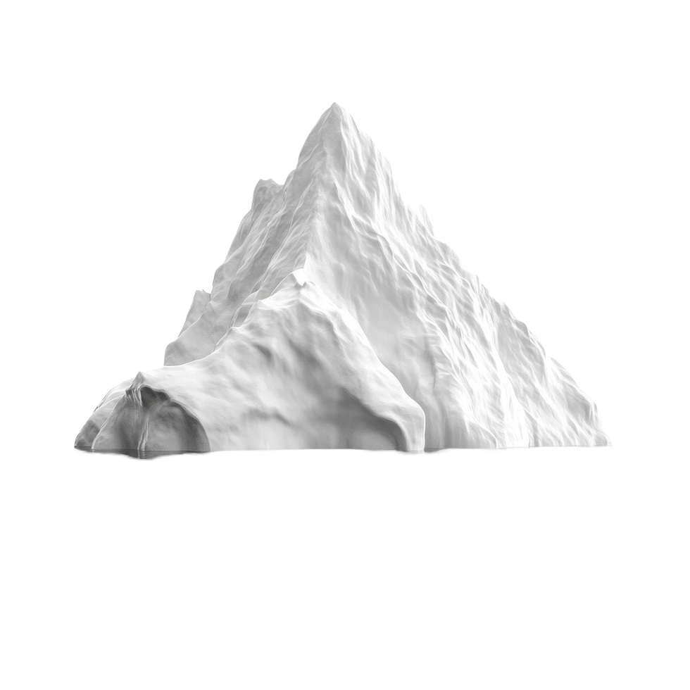 Majestic iceberg floating alone against a white background, Iceberg isolated on white background png
