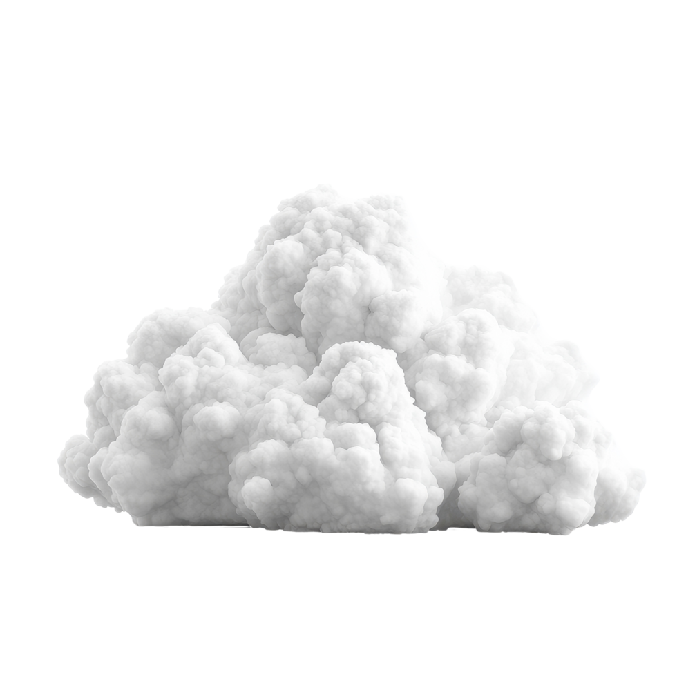 Fluffy white cloud isolated on a clean Transparent background for design and illustration purposes, Cloud isolated background png
