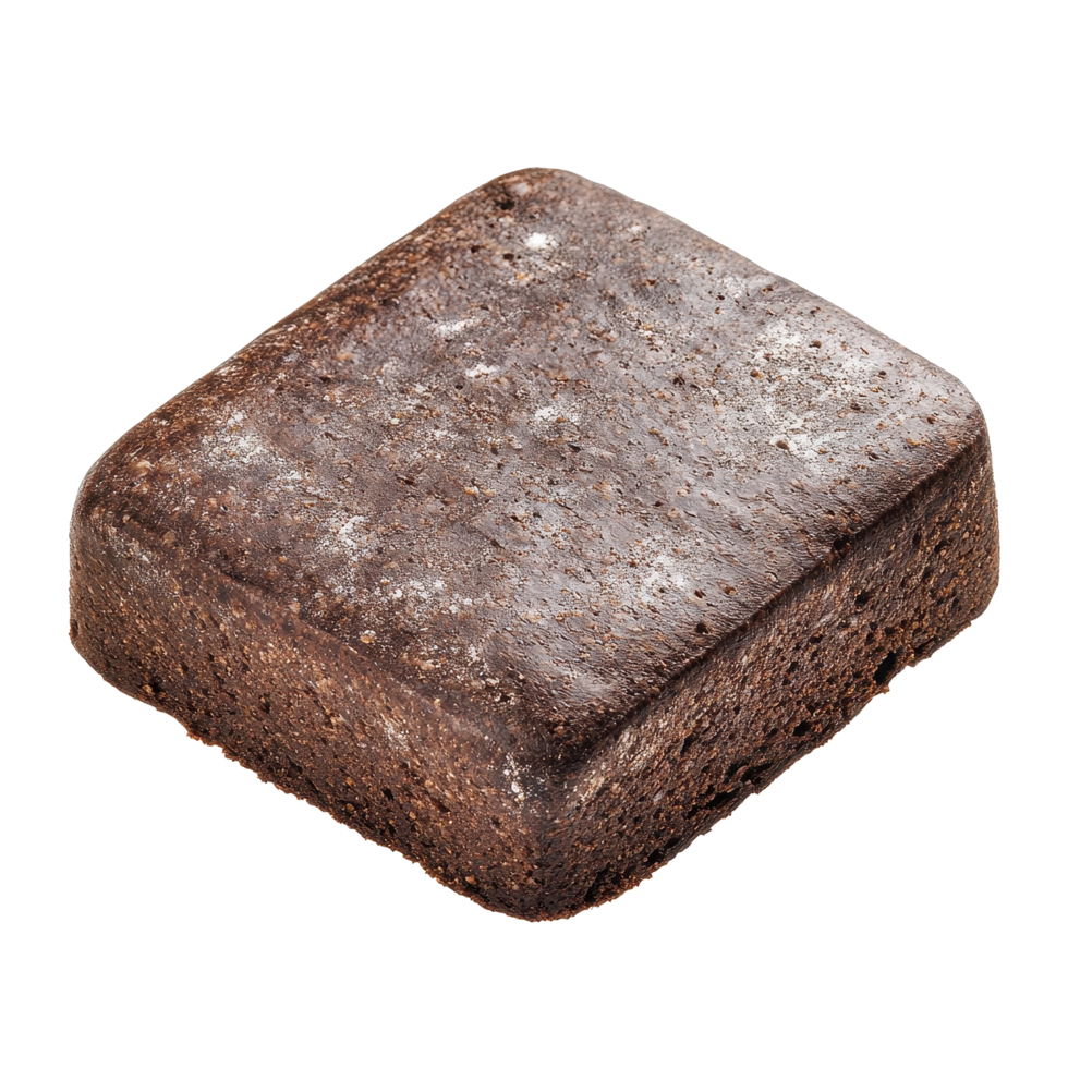 Rectangular dark rye bun ready for culinary use in various dishes, Rectangular bun made from dark rye flour Isolate png