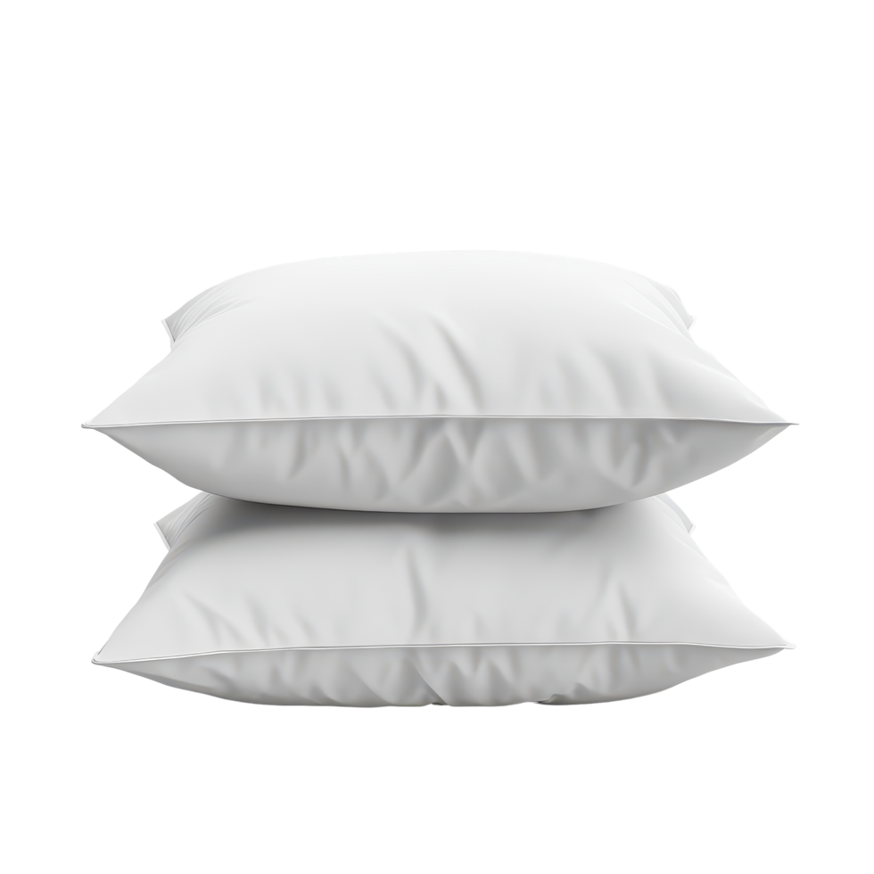 Soft white pillows arranged on a plain Transparent background for a minimalist look, pink pillows isolated on isolated on background png