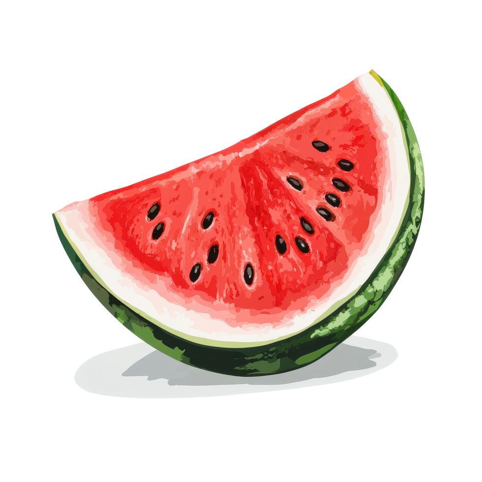 Refreshing watermelon slice on a Transparent background perfect for summer enjoyment or healthy snacking, Delicious watermelon on background png