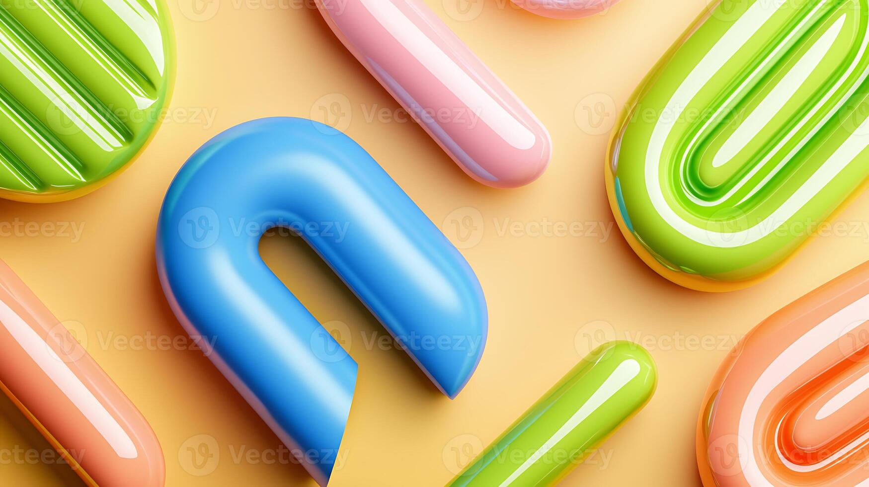 Colorful abstract shapes arranged on a vibrant background, creating a playful and modern aesthetic photo