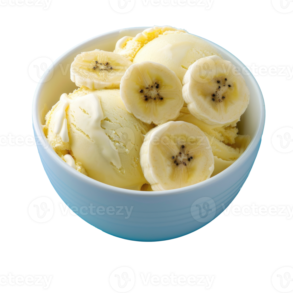Banana Ice Cream with a Spoon png