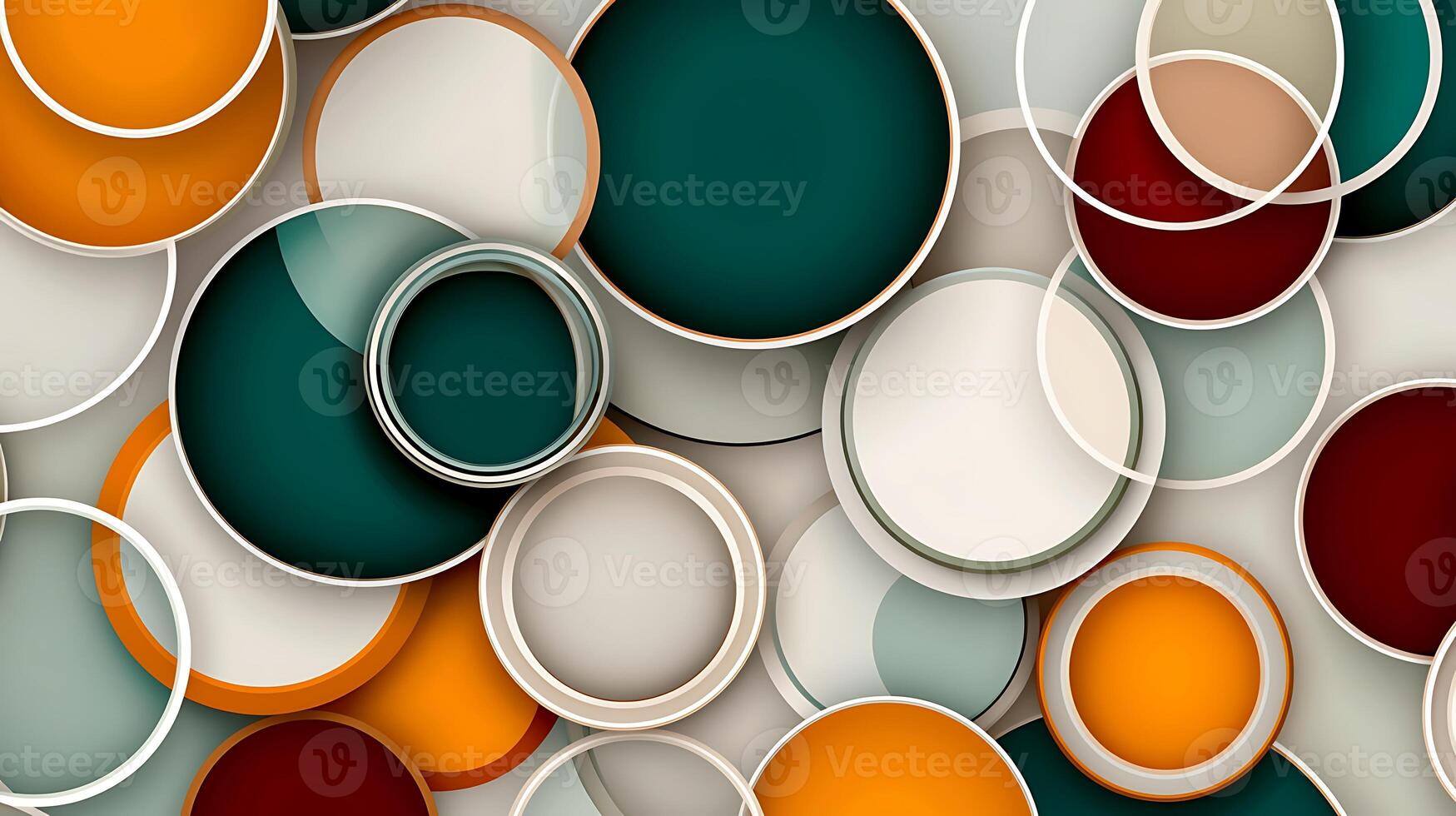 Colorful arrangement of overlapping circular shapes creating a modern abstract background photo