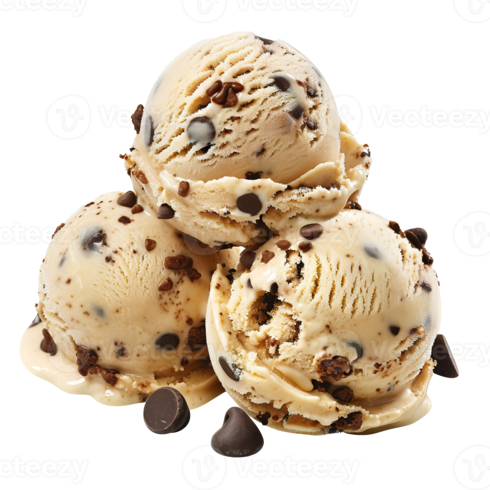 Delicious Chocolate Chip Ice Cream Scoops, Transparent png
