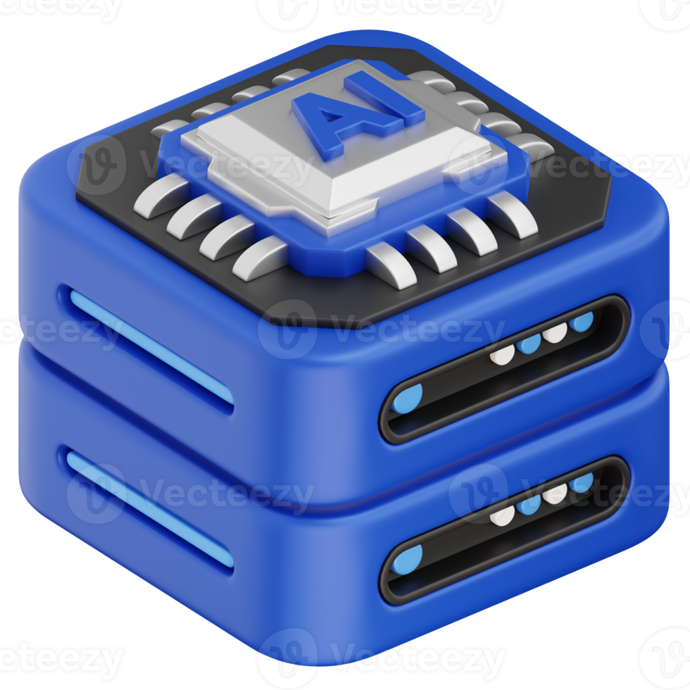server met ai 3d icoon voorwerp element png