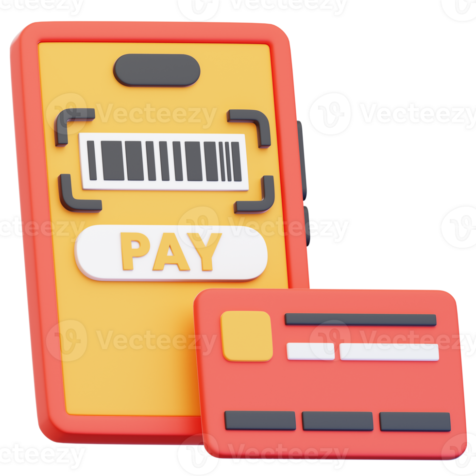 Mobile Payment Revolution, A 3D rendering showcases a smartphone and credit card, emphasizing the ease of making payment. The image evokes a feeling of fast and secure online transactions. png
