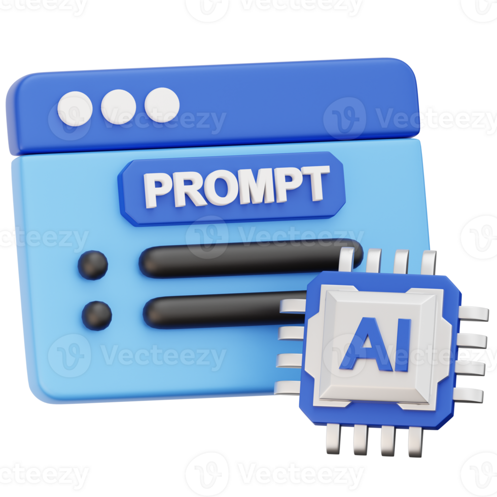 AI Prompt Text 3D Icon Object Element png