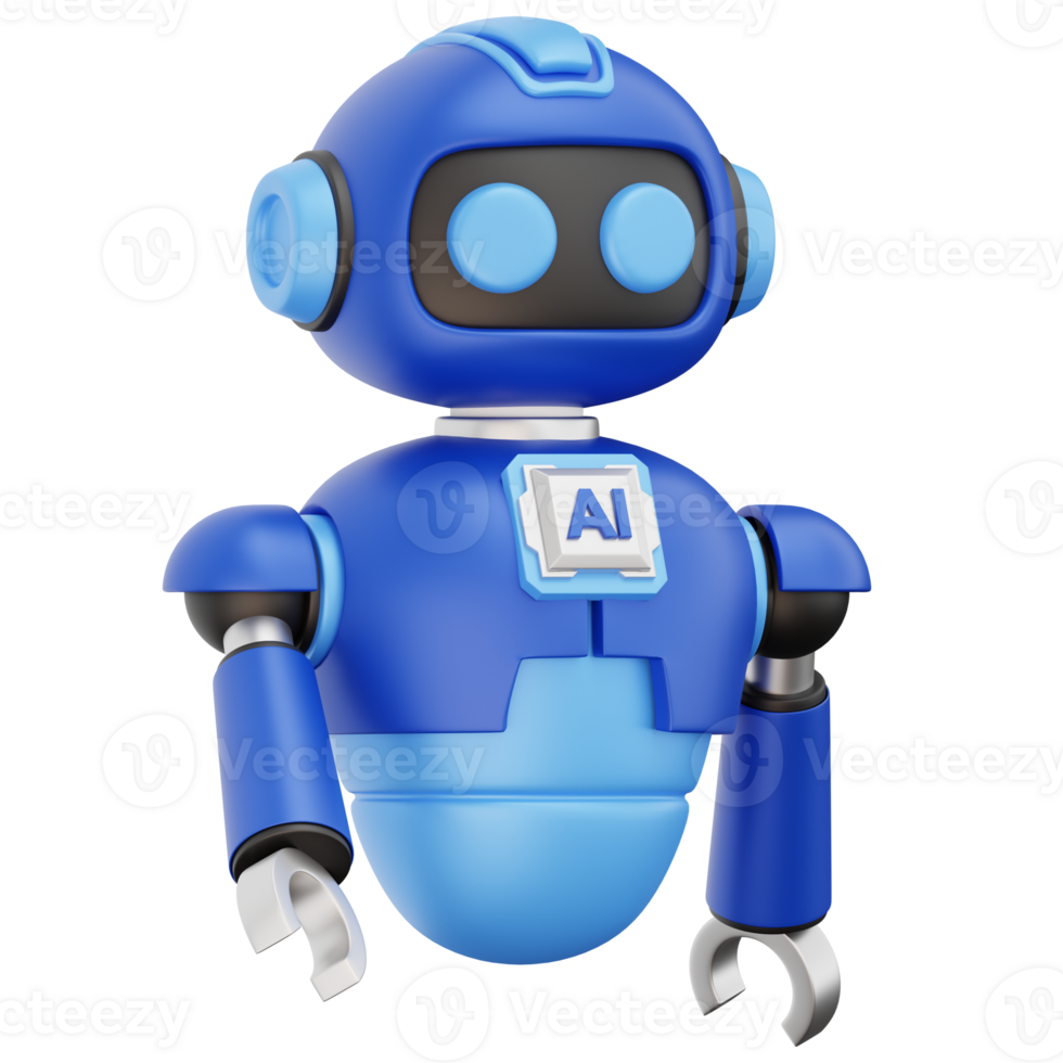 Robot Assistant with AI 3D Icon Object Element png