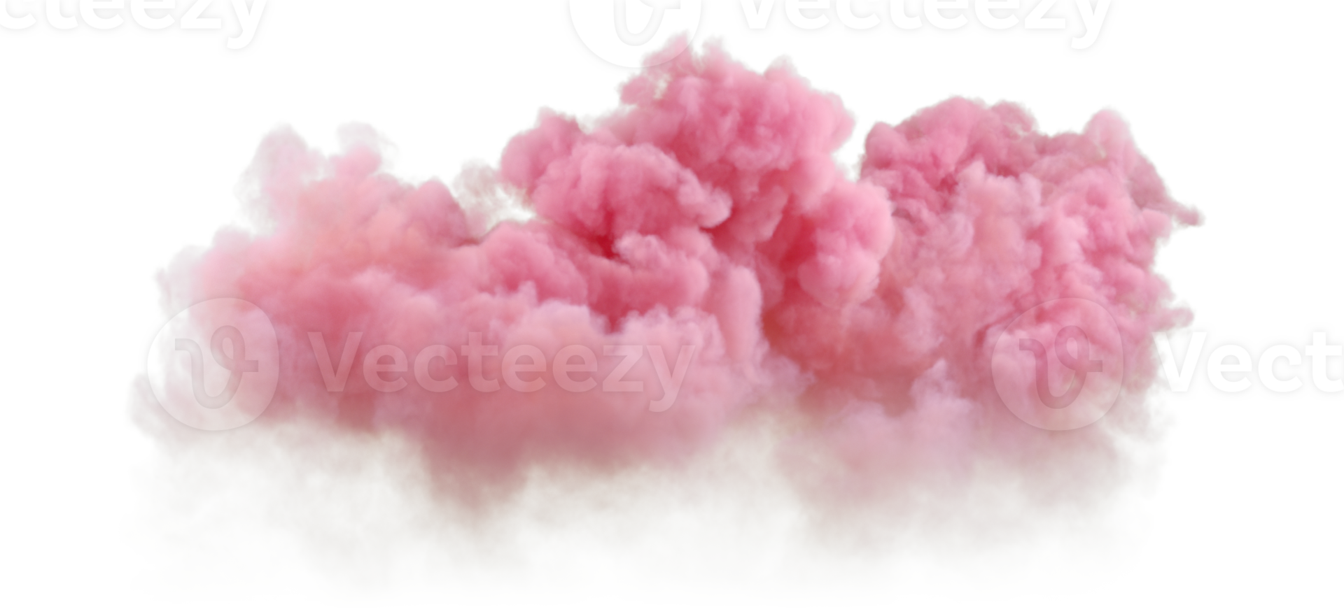 Twilight pink clouds floating on transparent backgrounds 3d render png