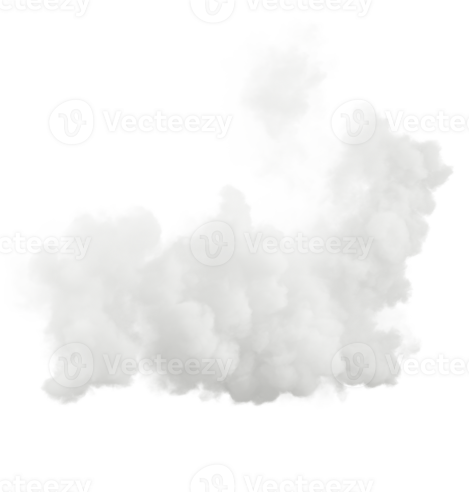 Realistic white clouds explode shapes isolated transparent backgrounds 3d illustrations png